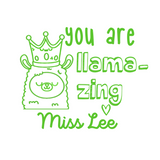 Personalised Teaching Stamp- You Are Llama-Zing