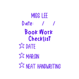 Personalised Teaching Stamp - Book Work Checklist